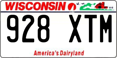 WI license plate 928XTM