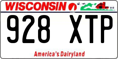 WI license plate 928XTP
