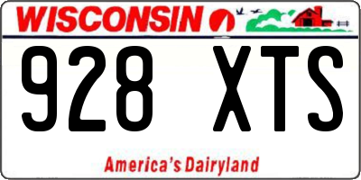 WI license plate 928XTS