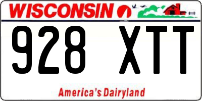WI license plate 928XTT
