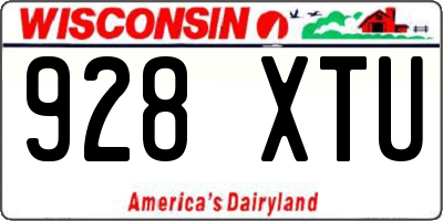 WI license plate 928XTU