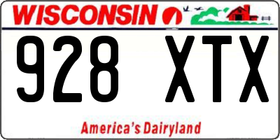 WI license plate 928XTX