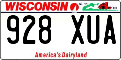 WI license plate 928XUA