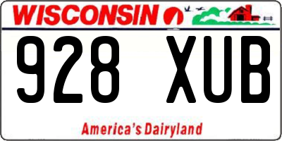 WI license plate 928XUB