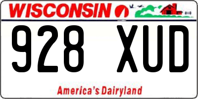 WI license plate 928XUD