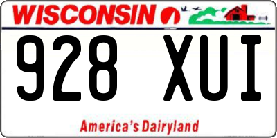 WI license plate 928XUI