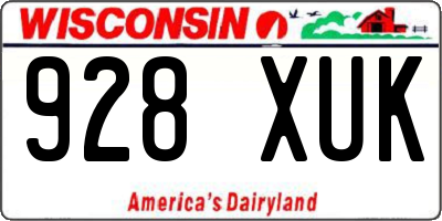 WI license plate 928XUK