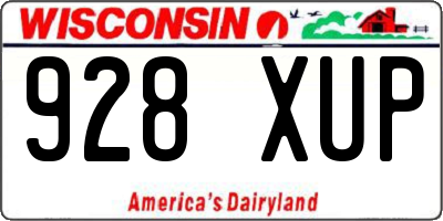 WI license plate 928XUP