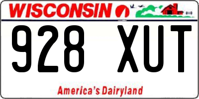 WI license plate 928XUT