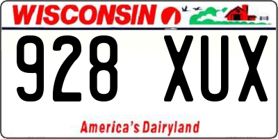 WI license plate 928XUX