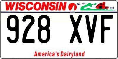 WI license plate 928XVF