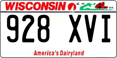 WI license plate 928XVI