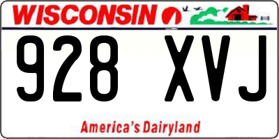WI license plate 928XVJ