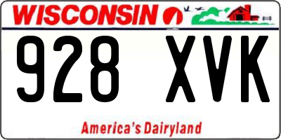 WI license plate 928XVK