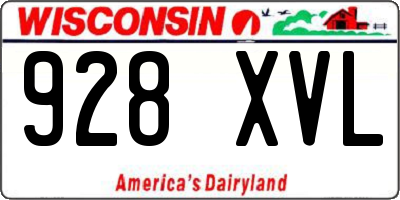 WI license plate 928XVL