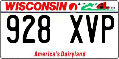 WI license plate 928XVP