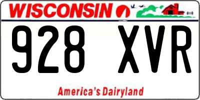 WI license plate 928XVR