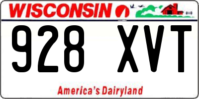 WI license plate 928XVT