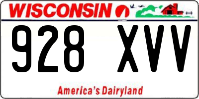 WI license plate 928XVV