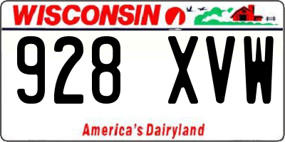 WI license plate 928XVW