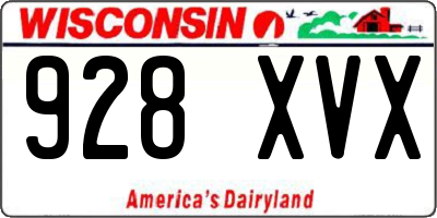WI license plate 928XVX