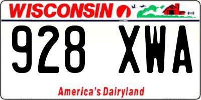 WI license plate 928XWA
