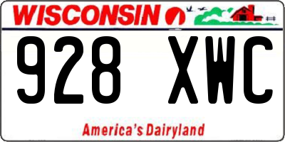 WI license plate 928XWC