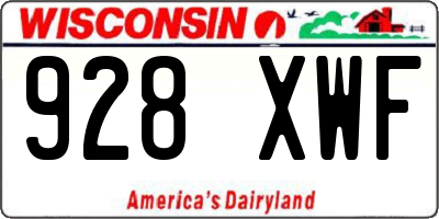 WI license plate 928XWF