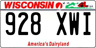 WI license plate 928XWI