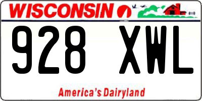 WI license plate 928XWL