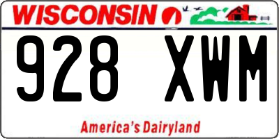 WI license plate 928XWM