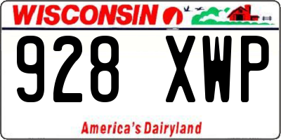 WI license plate 928XWP