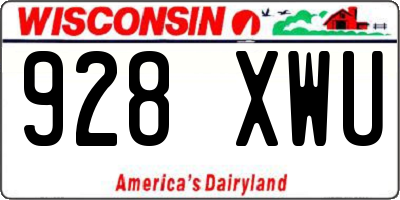 WI license plate 928XWU