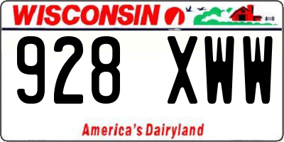 WI license plate 928XWW