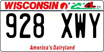 WI license plate 928XWY