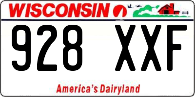 WI license plate 928XXF