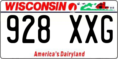 WI license plate 928XXG