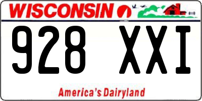 WI license plate 928XXI