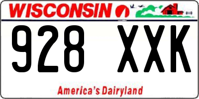WI license plate 928XXK