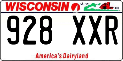 WI license plate 928XXR