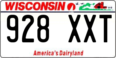 WI license plate 928XXT