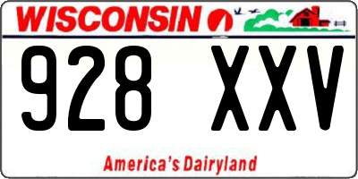 WI license plate 928XXV