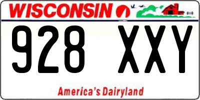 WI license plate 928XXY