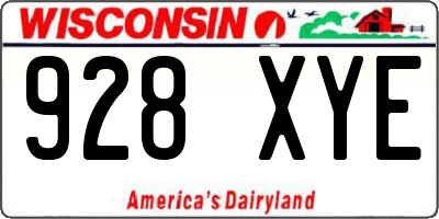 WI license plate 928XYE