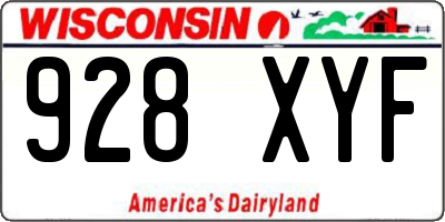 WI license plate 928XYF