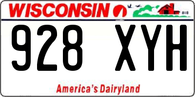 WI license plate 928XYH