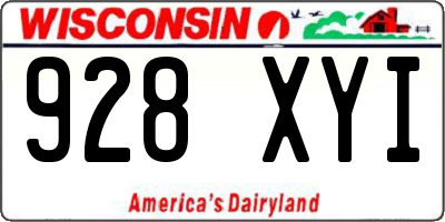 WI license plate 928XYI