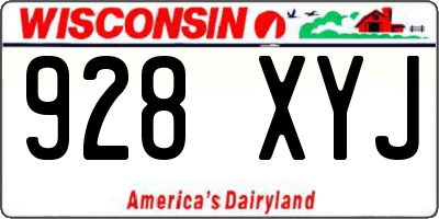 WI license plate 928XYJ