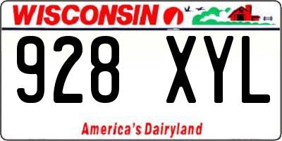 WI license plate 928XYL