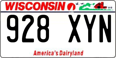 WI license plate 928XYN